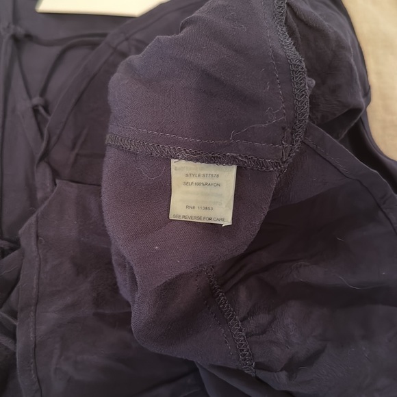 Navy Lace Front Ruffle Tank - Picture 8 of 8